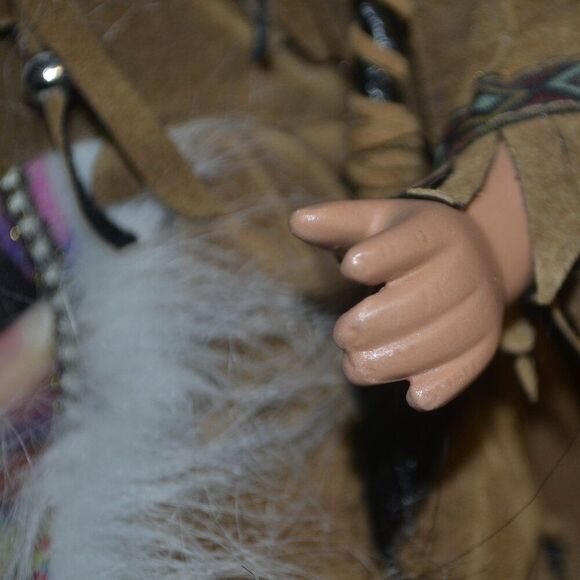 Native American Collectable Porcelain Doll on Swing - Picture 10 of 14